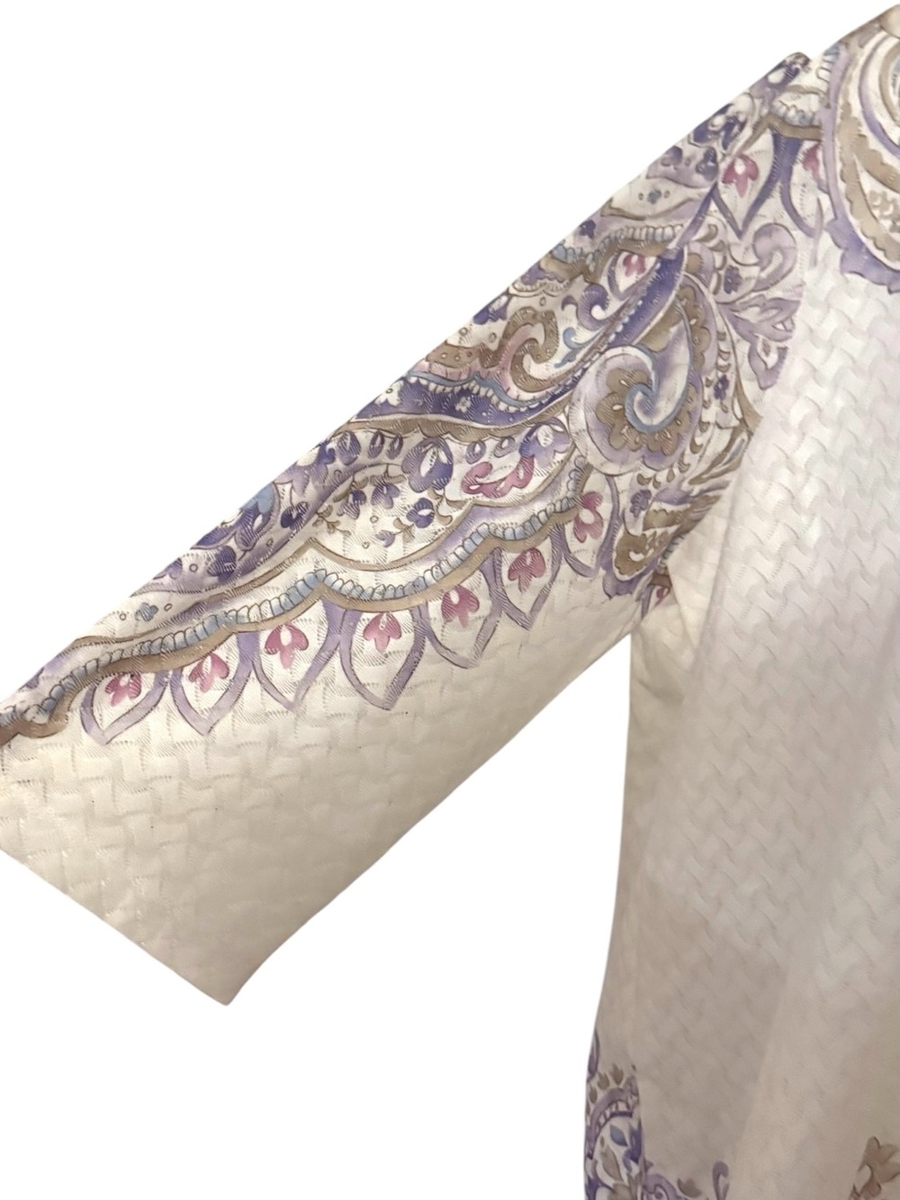 NWT Beautiful Alfred Dunner Cream w/Border Print Top XLARGE/PETITE #M - Picture 3 of 11